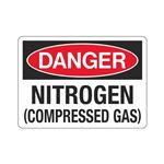 Danger Nitrogen (Compressed Gas) (Hazmat) Sign